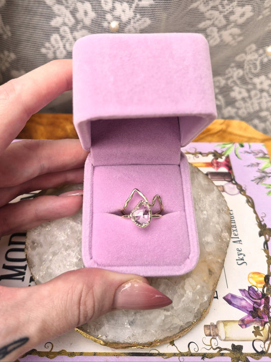 Herkimer Diamond Ring - Stirling Silver - Size 7