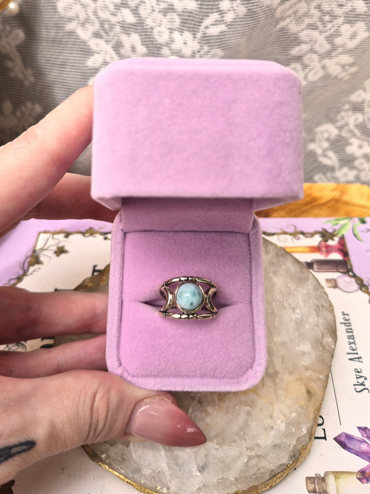 Larimar Ring - Stirling Silver - Size 6