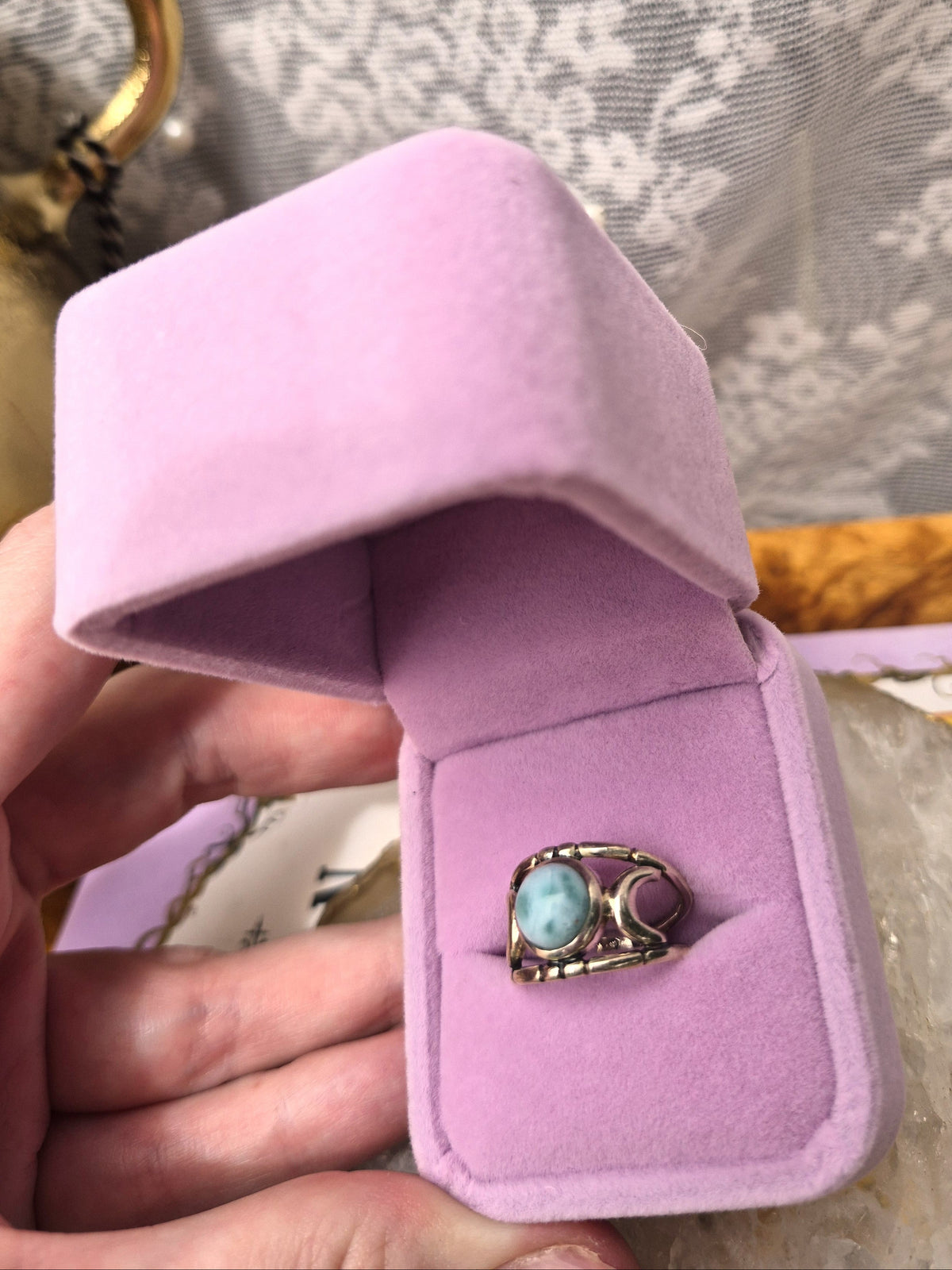 Larimar Ring - Stirling Silver - Size 6