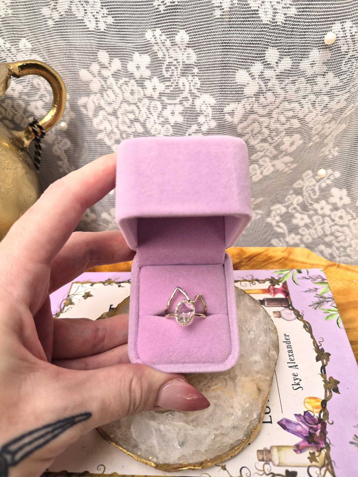 Herkimer Diamond Ring #2 - Stirling Silver - Size 7