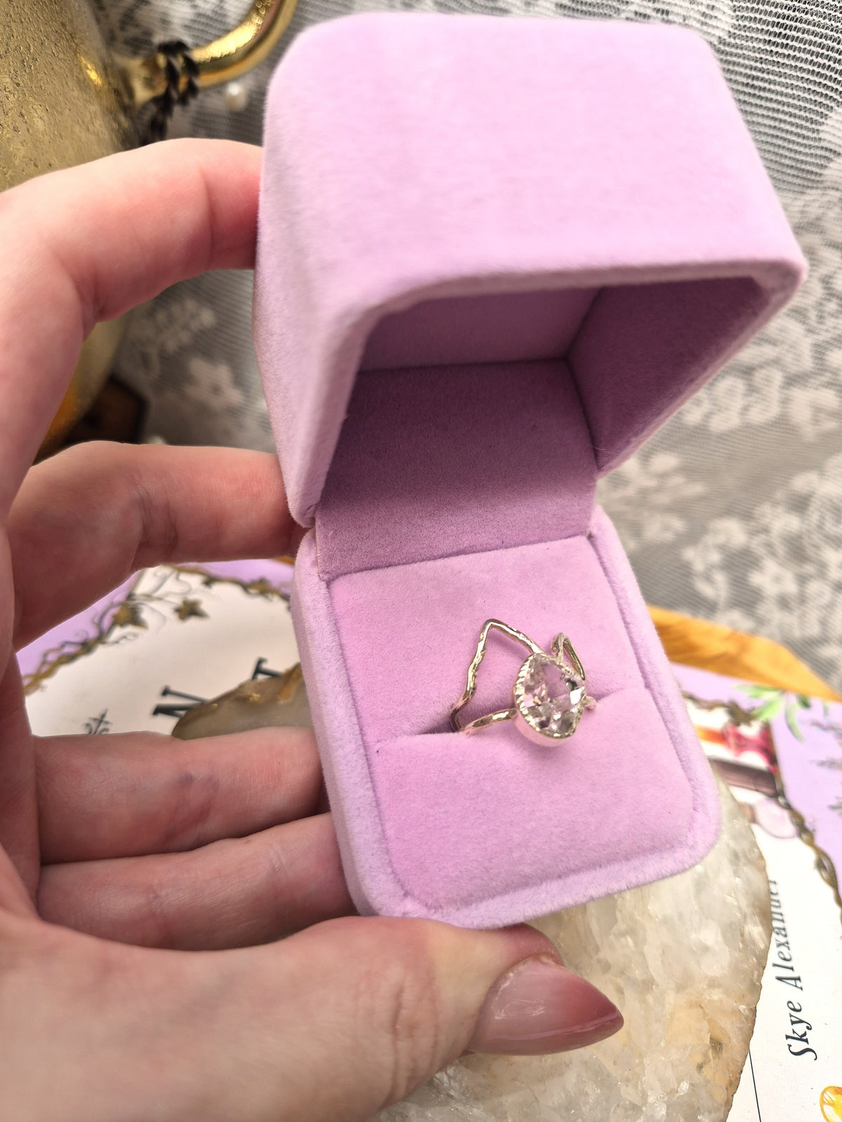 Herkimer Diamond Ring #2 - Stirling Silver - Size 7