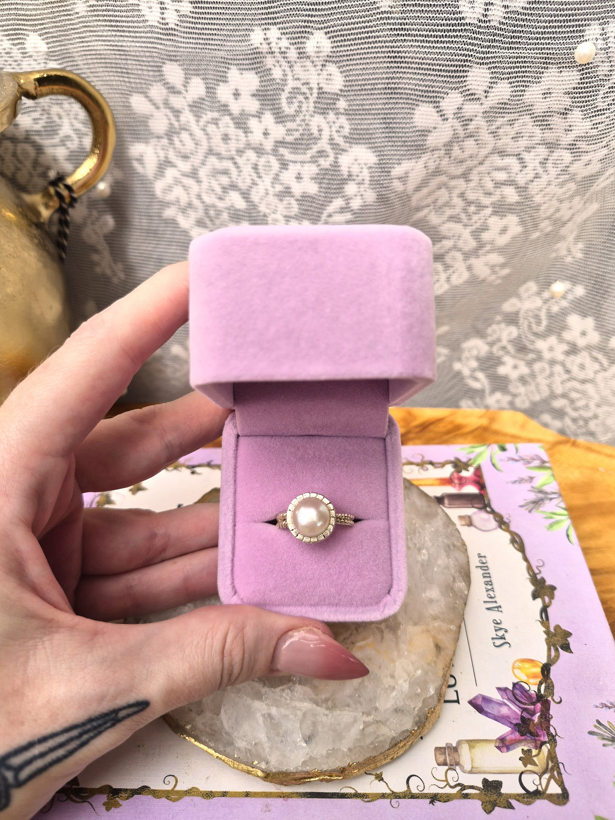 Pearl Ring - Stirling Silver - Size 8