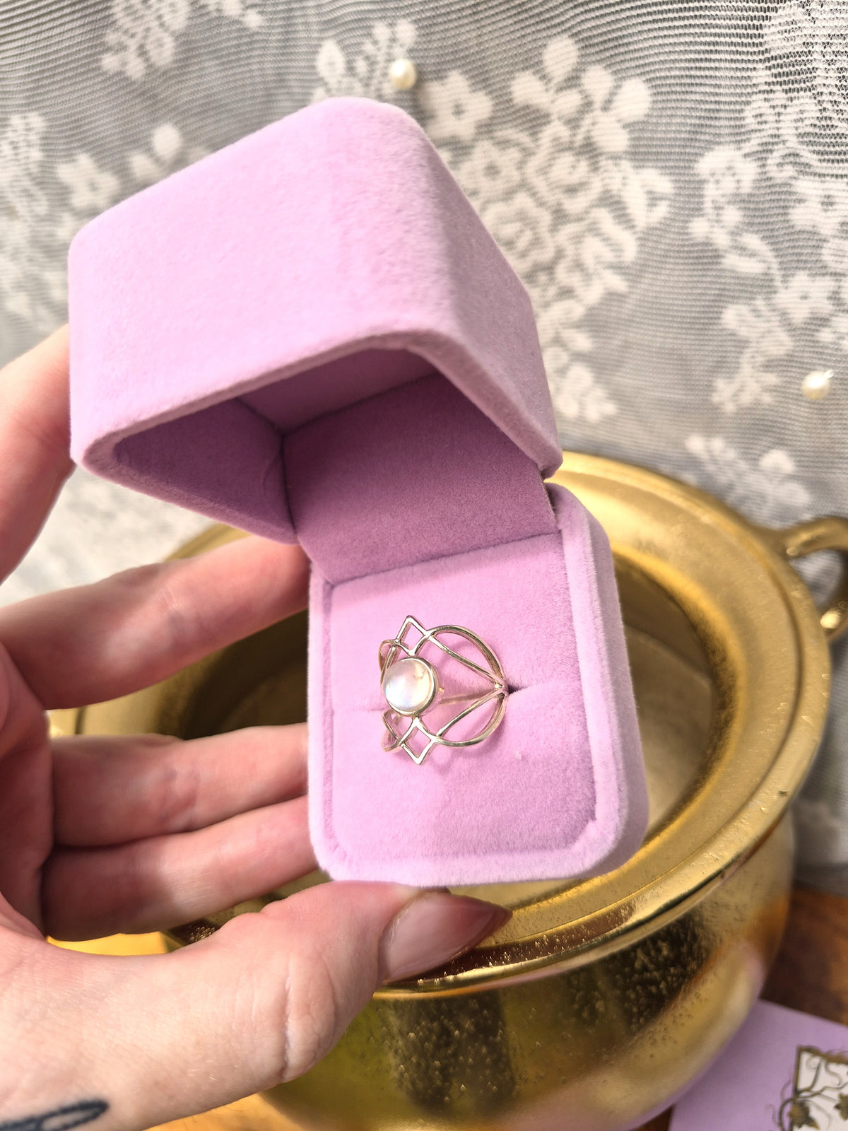Moonstone Ring #2 - Stirling Silver - Size 6