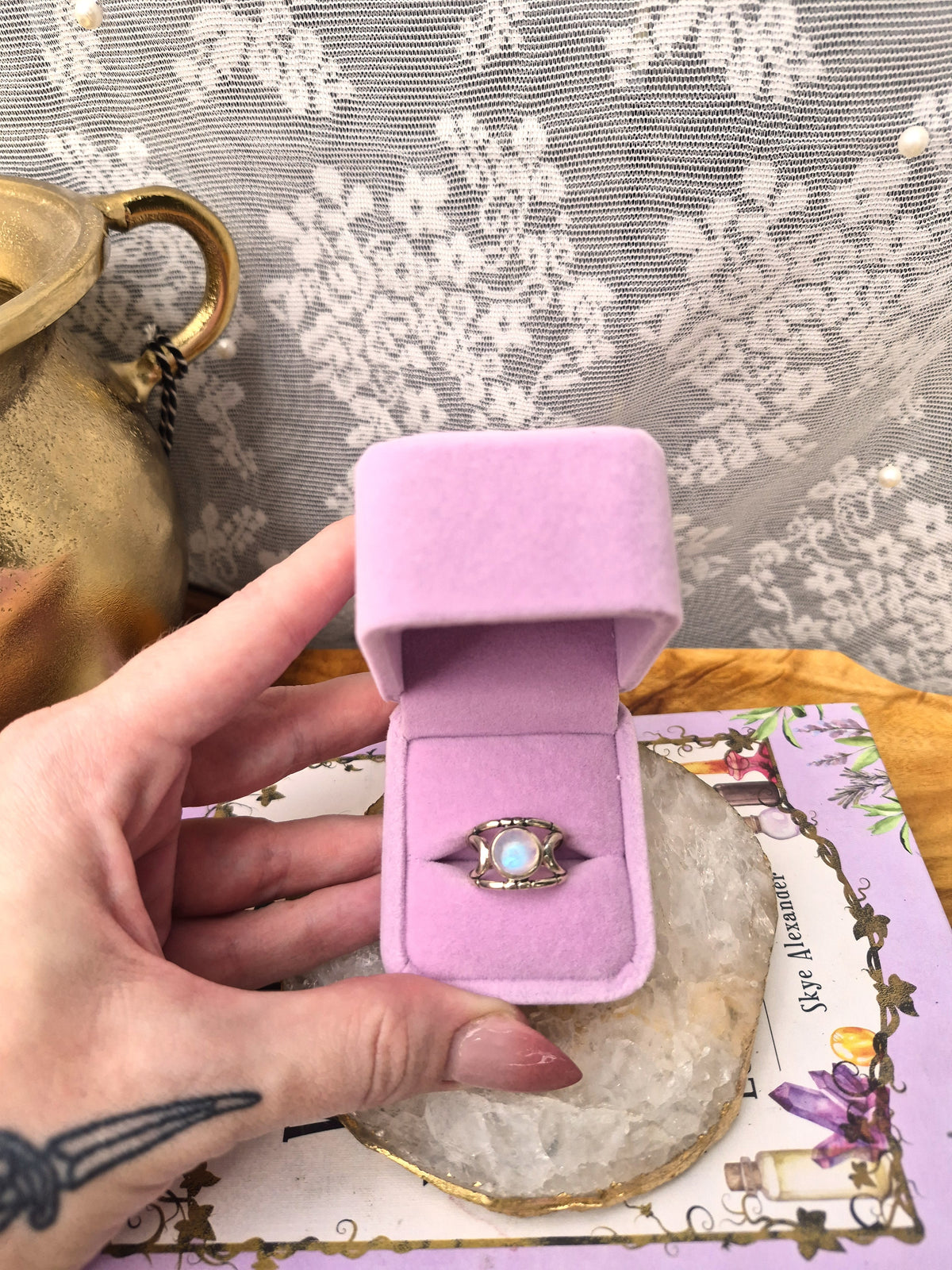 Moonstone Ring - Stirling Silver - Size 6