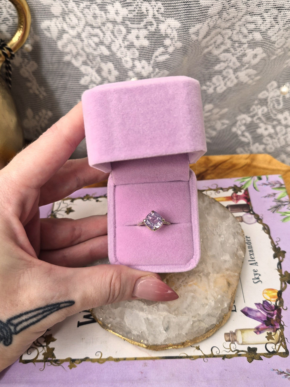 Lavender Quartz Ring #2 - Stirling Silver - Size 6