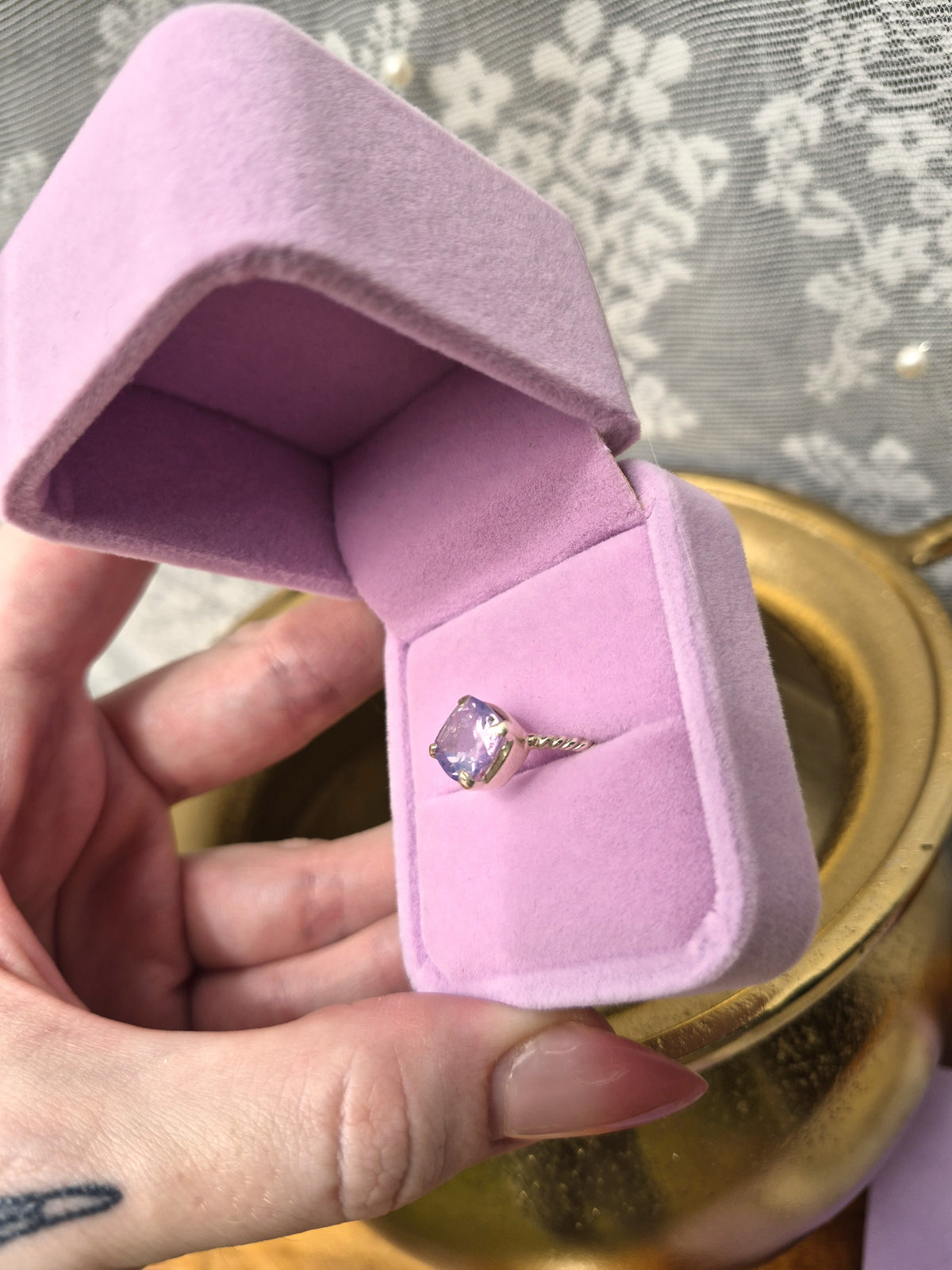 Lavender Quartz Ring #2 - Stirling Silver - Size 6